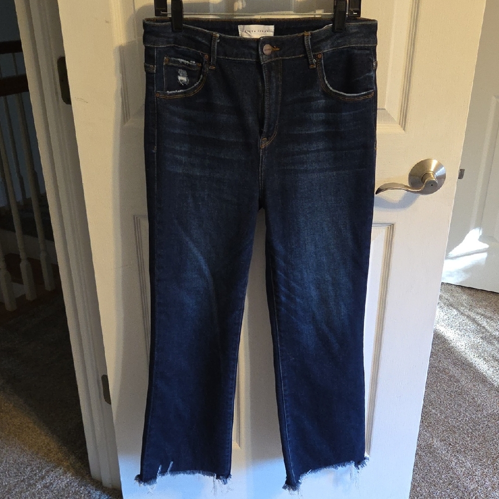 Risen Elegant Dark Blue Flare Jeans